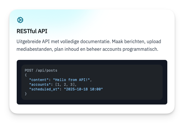Matixs.com-screenshot-000500 RESTful API met documentatie en JSON-code voorbeeld voor het plannen van berichten op meerdere accounts.